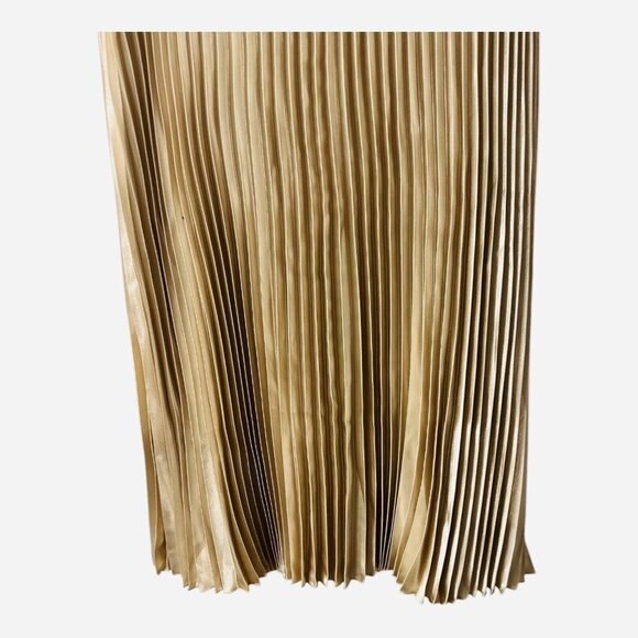Tash and Sophie Satin Pleated Champagne Midi Skirt Size XL Pull-On Lined NWT - Picture 4 of 10